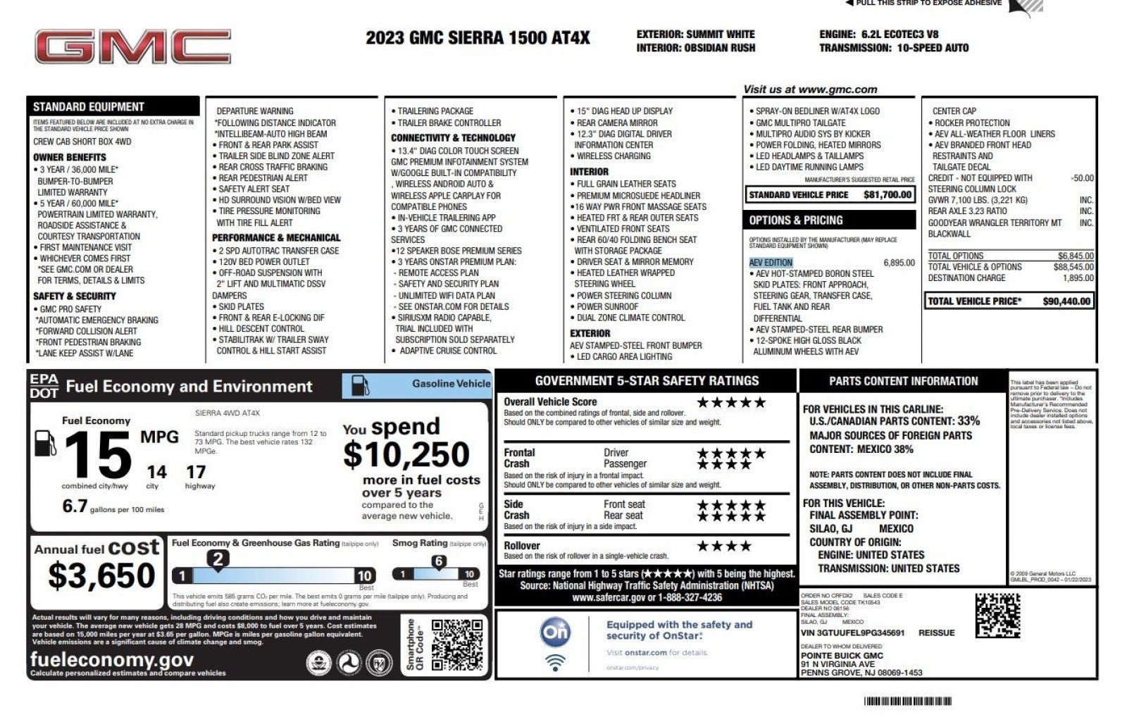 2023 GMC Sierra 1500 AT4X