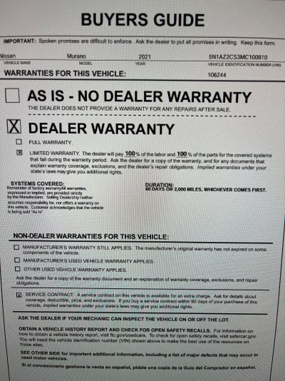 2021 Nissan Murano SL