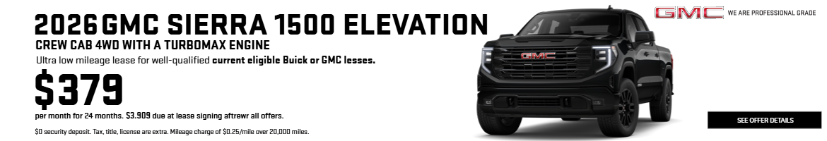 2026 Sierra 1500 Lease Deal